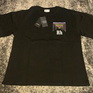 Rhude Hardcore Happiness Multi-Color Black T-Shirt Men’s Size Large